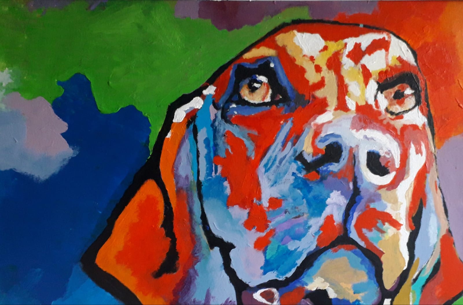 Hond acrylverf