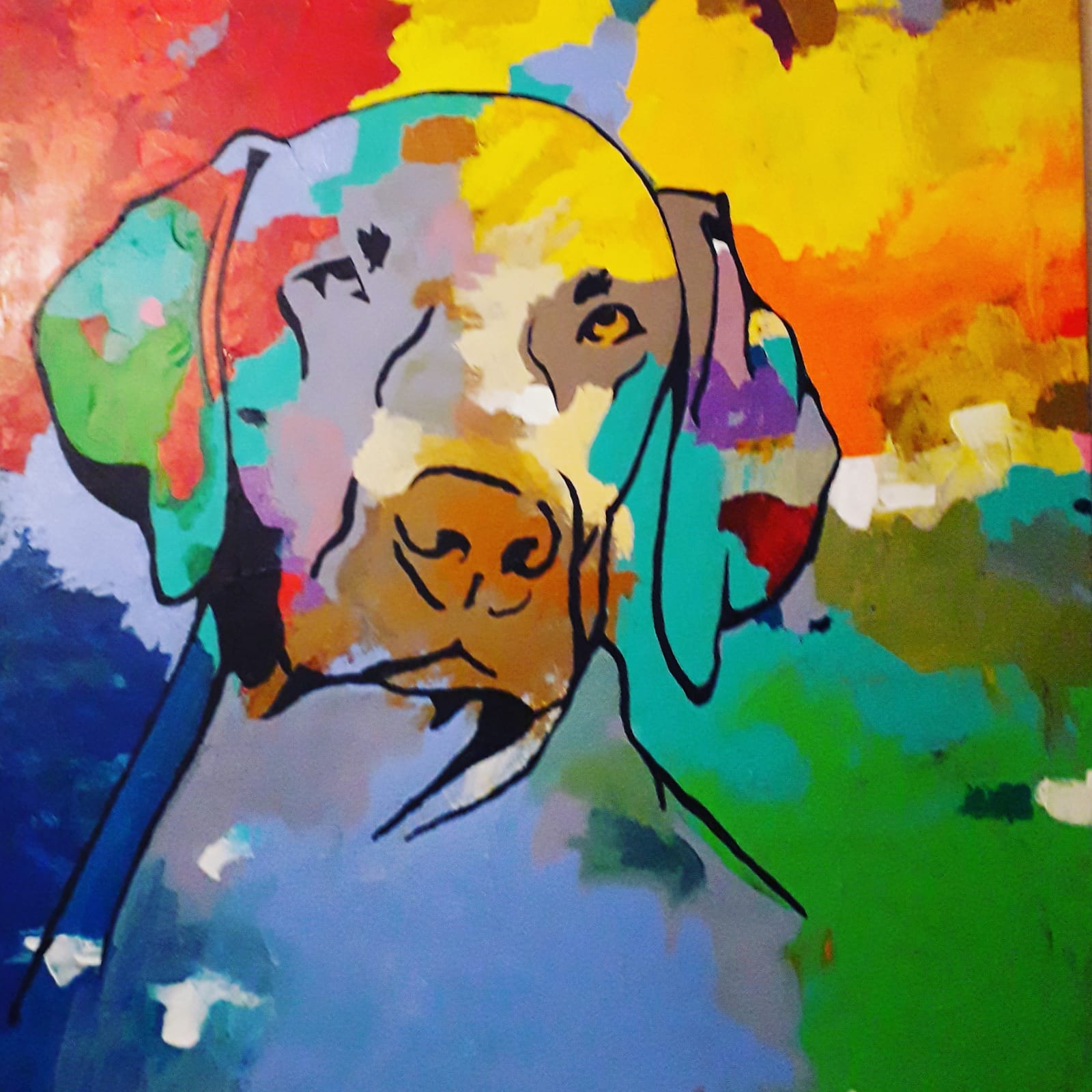 Hond acrylverf